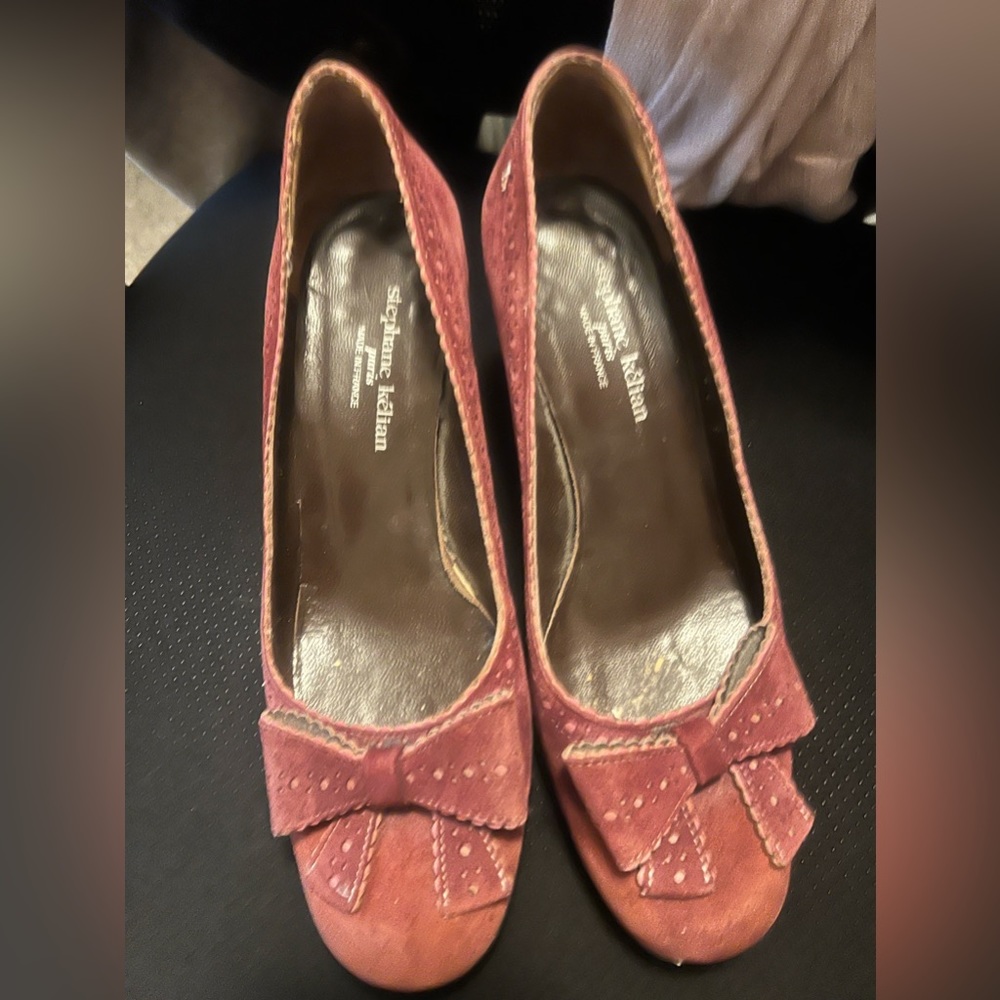Stephane Kelian suede wedge heel brown. Size 8.5 or 9